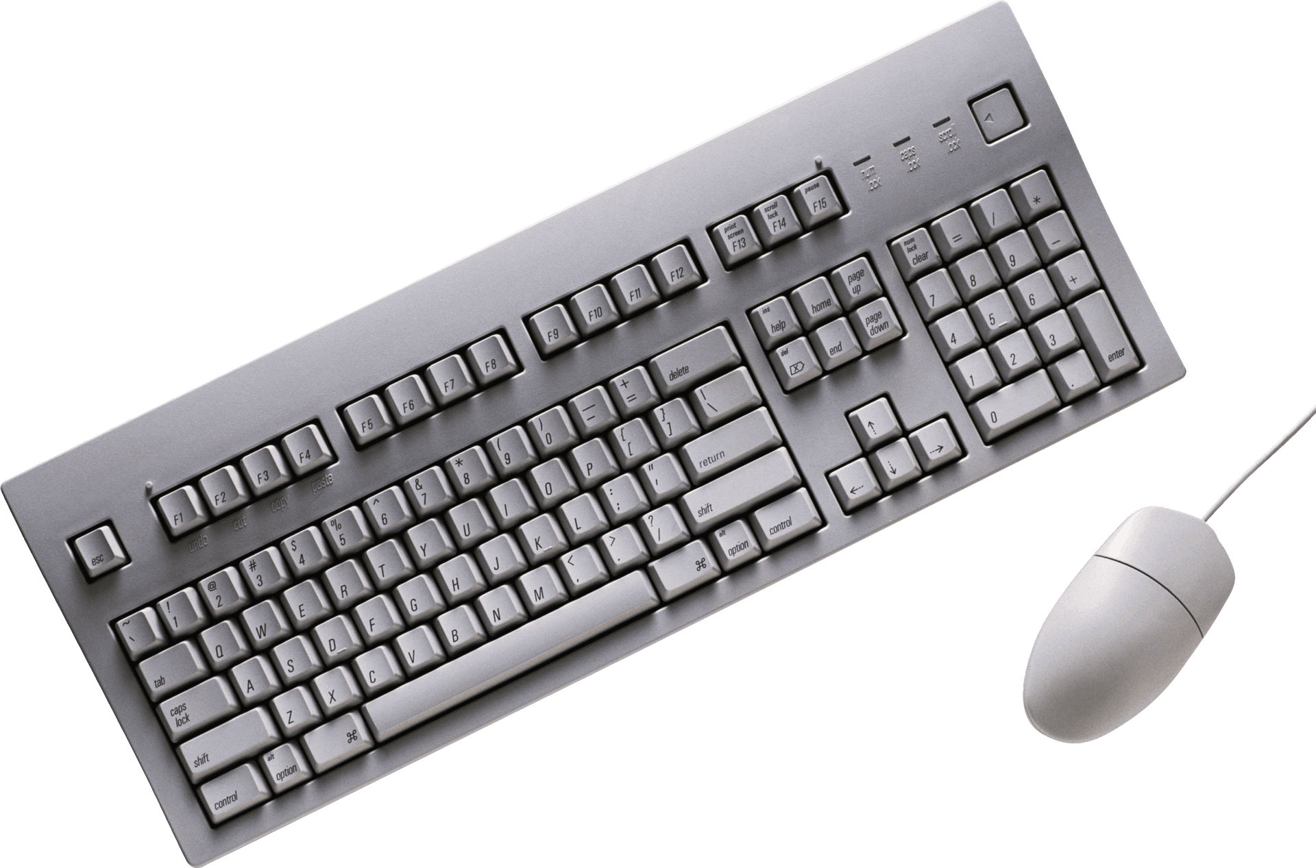 Silver Keyboardand Mouse Setup PNG image