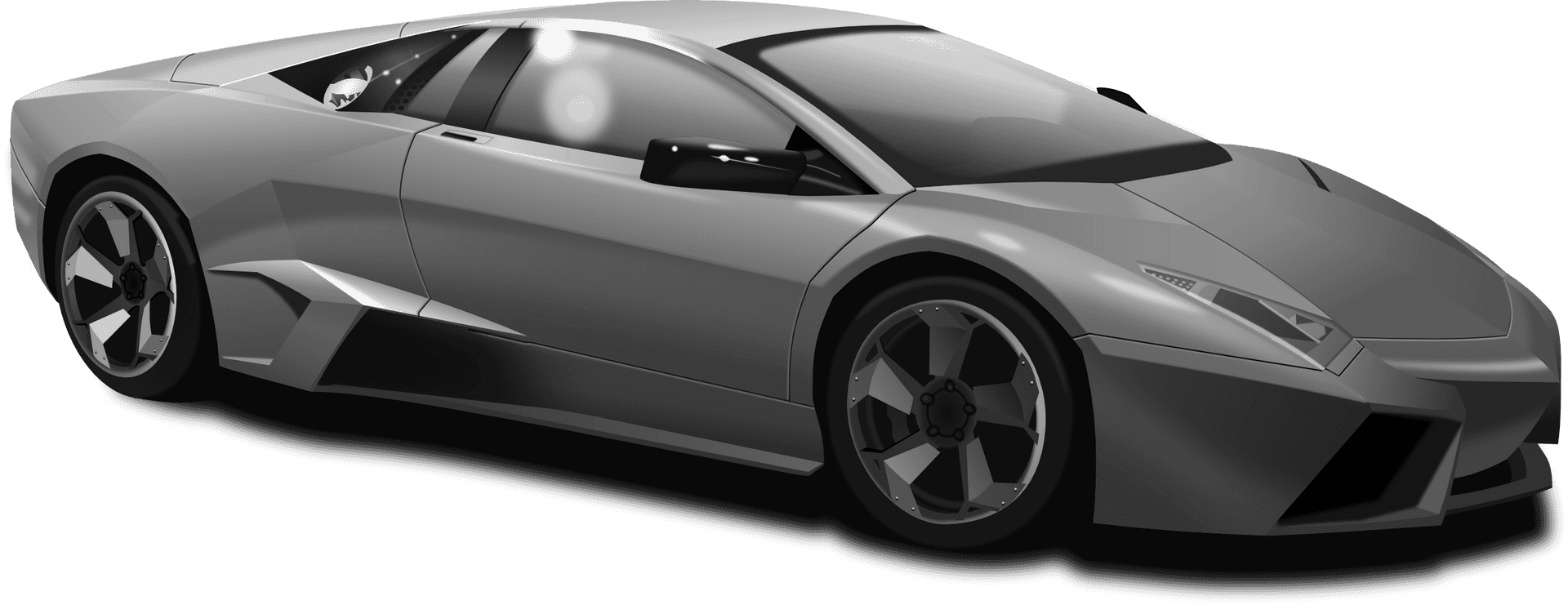 Silver Lamborghini Side View PNG image