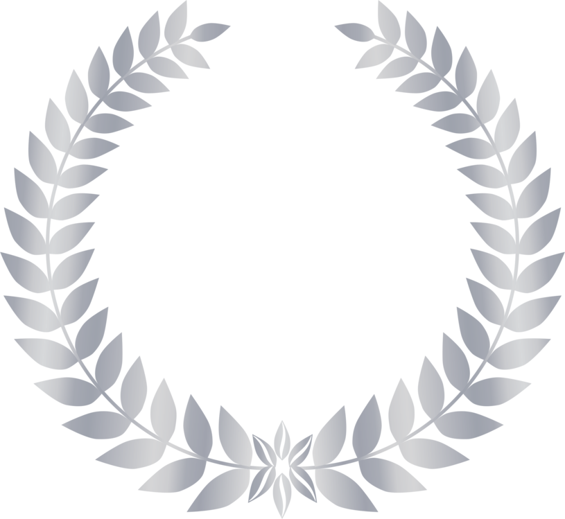 Silver Laurel Wreath Graphic PNG image