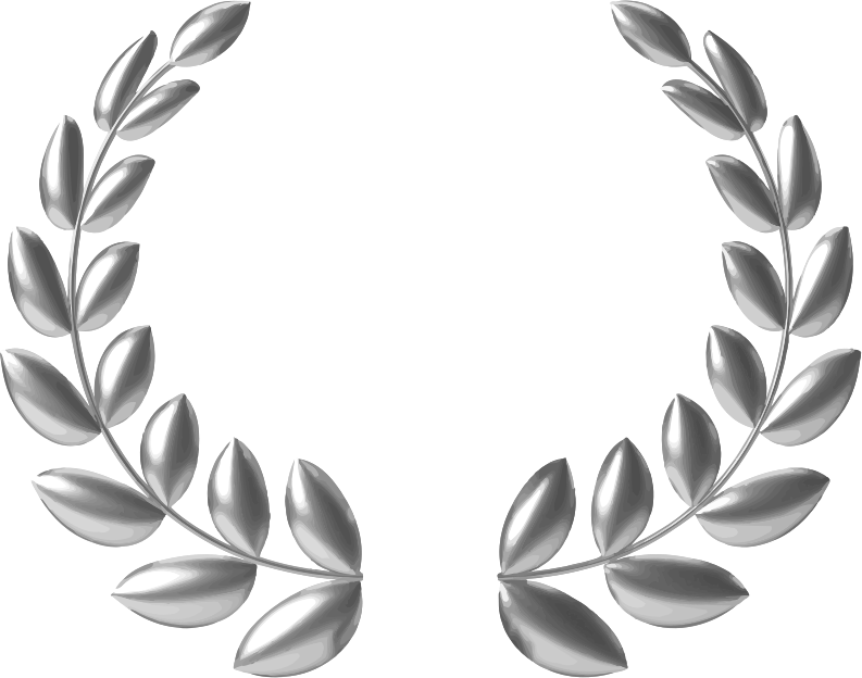 Silver Laurel Wreath Graphic PNG image