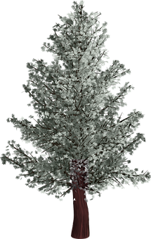 Silver Leafed Treeon Black Background PNG image