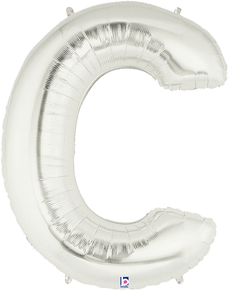 Silver Letter C Balloon PNG image