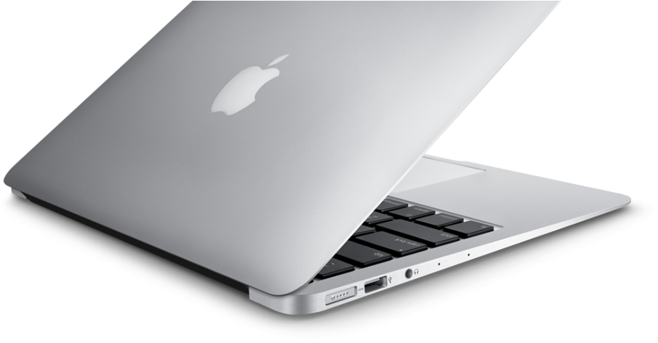 Silver Mac Book Air Partial View PNG image