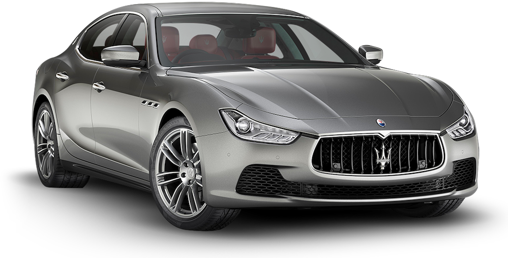 Silver Maserati Ghibli Luxury Sedan PNG image