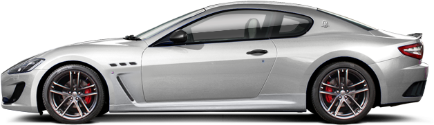 Silver Maserati Gran Turismo Side View PNG image