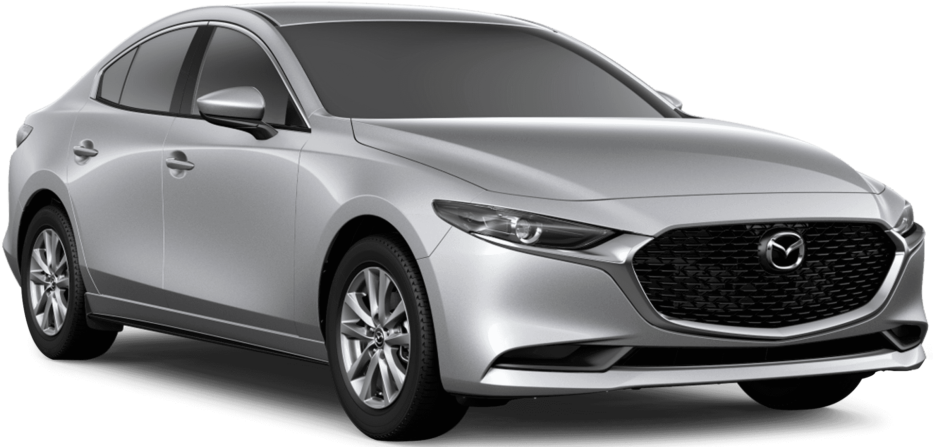 Silver Mazda Sedan Profile View PNG image