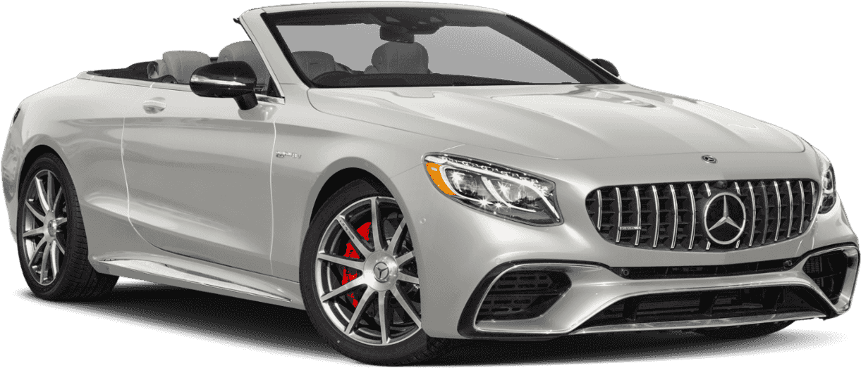 Silver Mercedes A M G Convertible PNG image