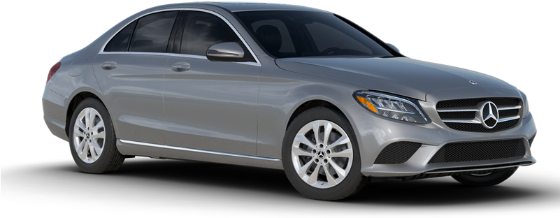 Silver Mercedes Benz C Class Sedan PNG image