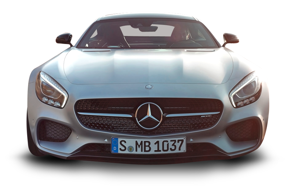 Silver Mercedes Benz Front View PNG image