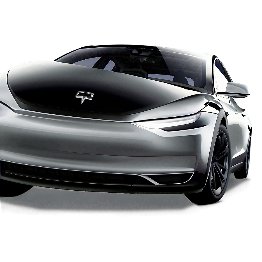 Silver Metallic Tesla Model Y Png 06212024 PNG image