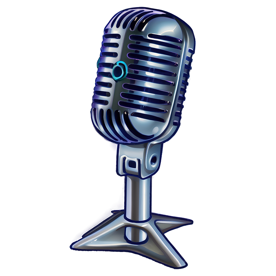 Silver Microphone On Stand Png 06282024 PNG image