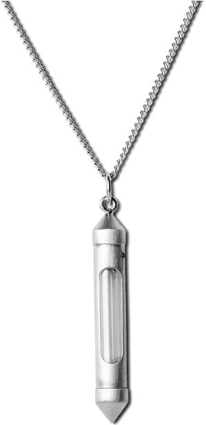 Silver Microphone Pendant Necklace PNG image