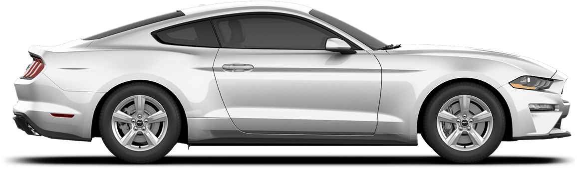 Silver Mustang Coupe Side View PNG image