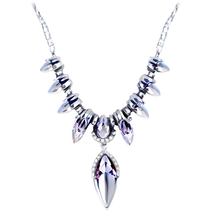 Silver Necklace C PNG image