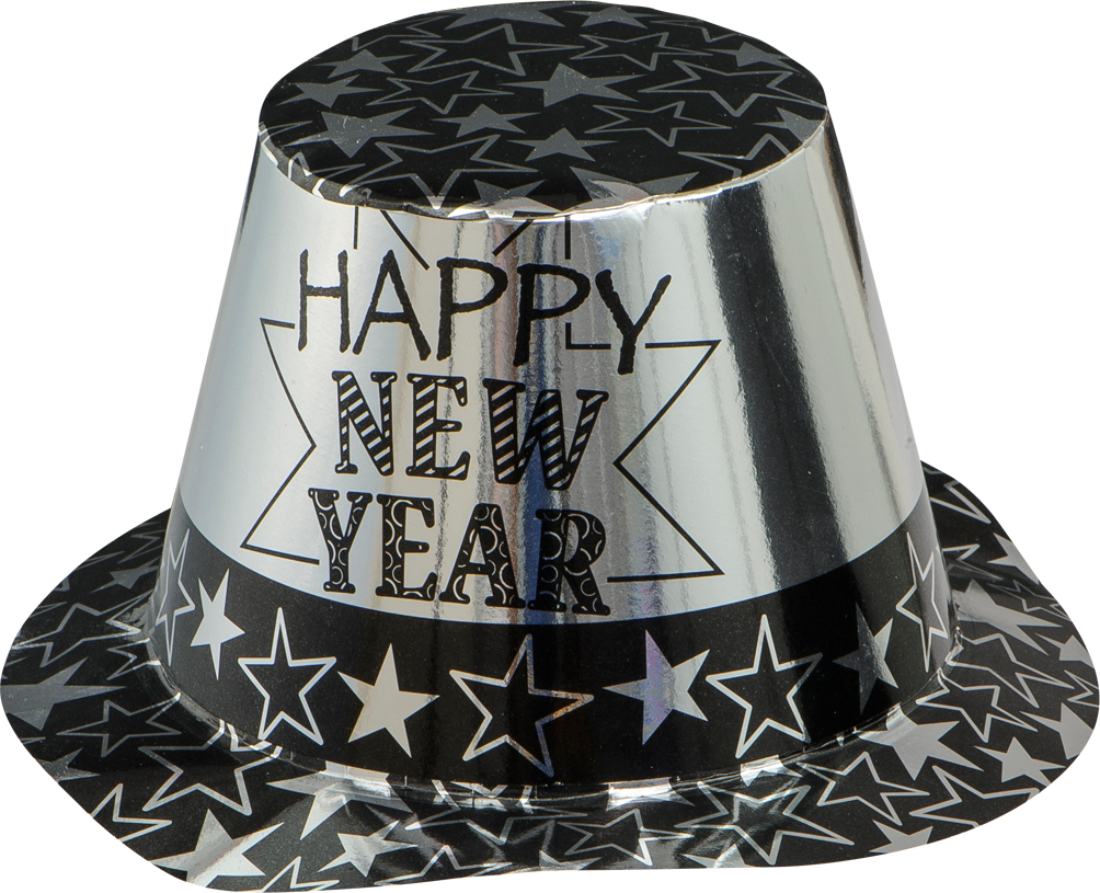 Silver New Year Party Hat PNG image