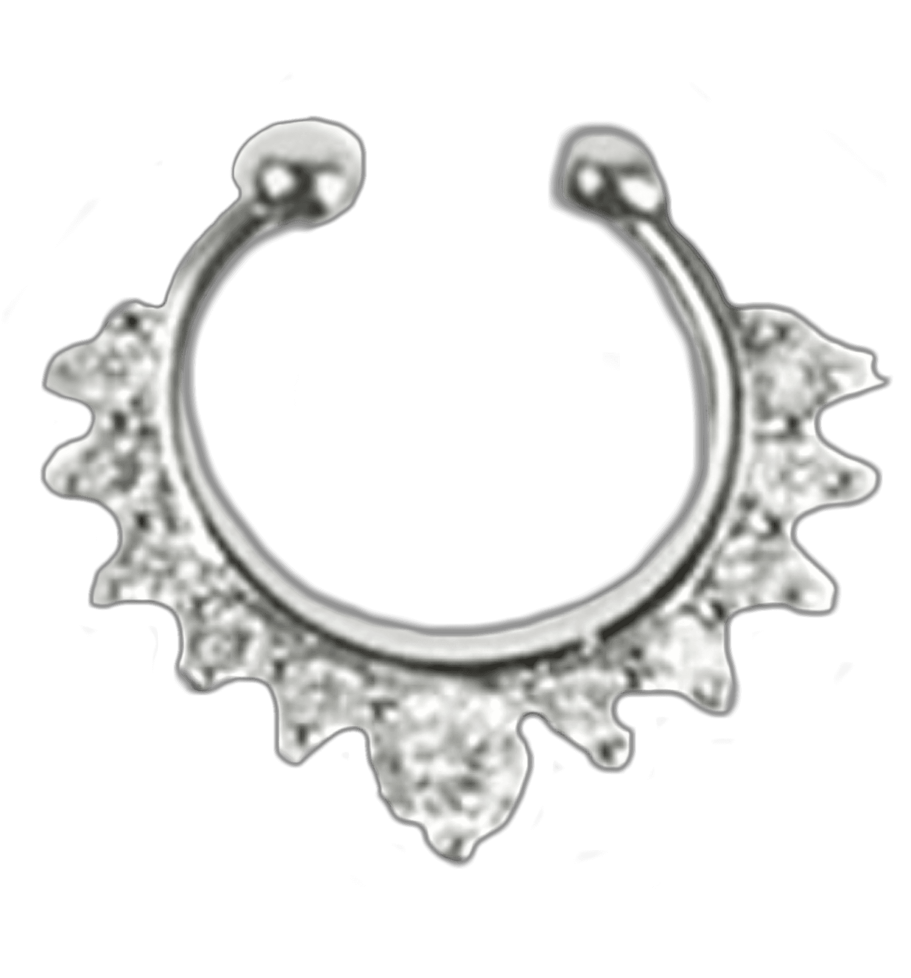 Silver Nose Ring Piercing Jewelry PNG image