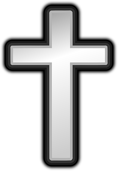 Silver Outlined Black Cross PNG image