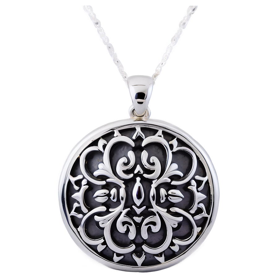 Silver Pendant Necklace Png 34 PNG image