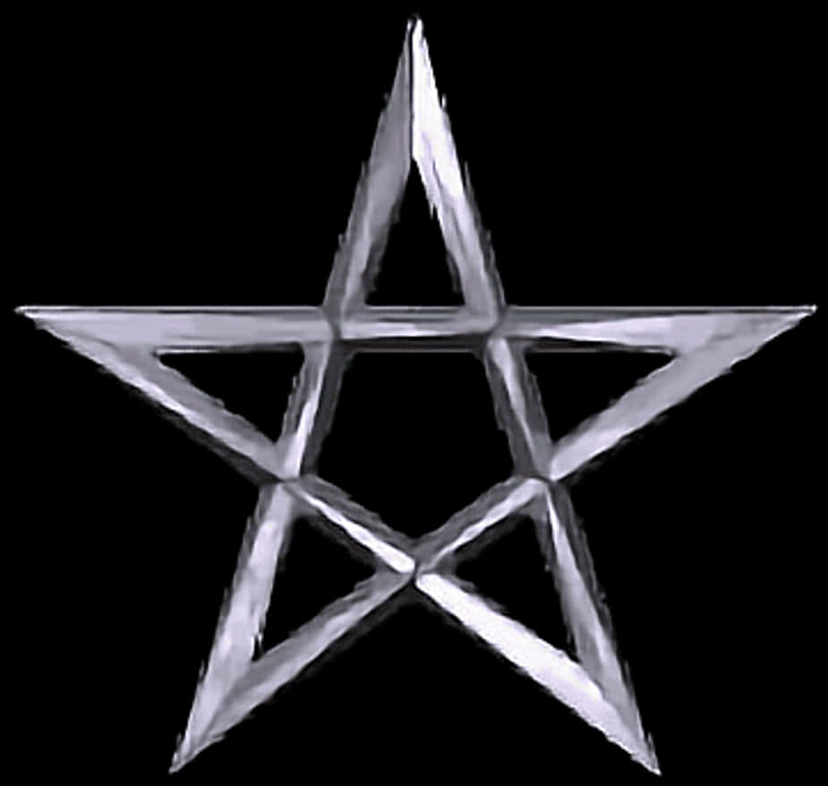 Silver Pentagram Graphic PNG image