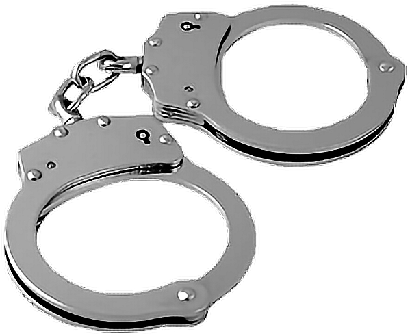 Silver Police Handcuffs PNG image
