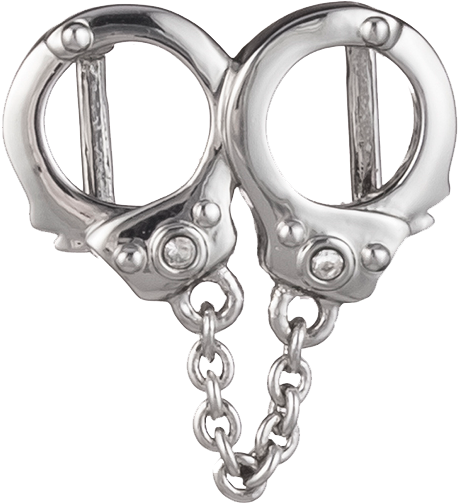 Silver Police Handcuffs PNG image