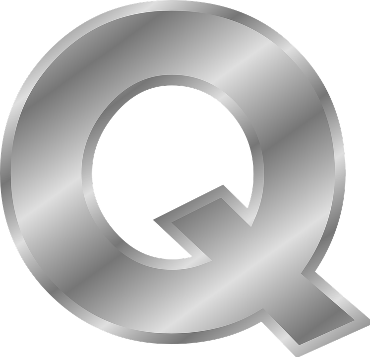 Silver Q Letter3 D Rendering PNG image