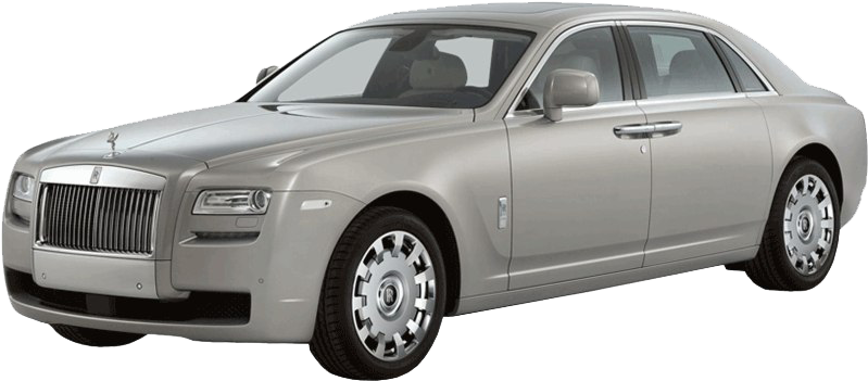 Silver Rolls Royce Ghost Side View PNG image