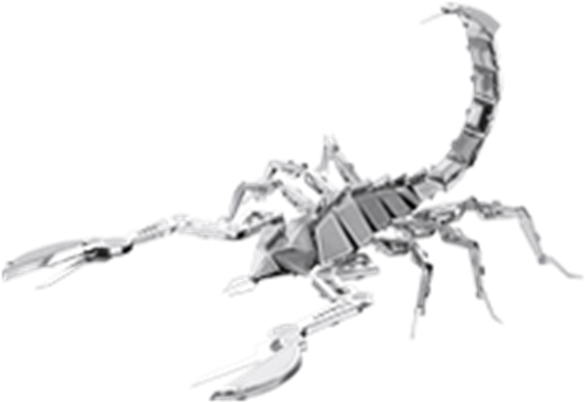 Silver Scorpion Sculpture PNG image
