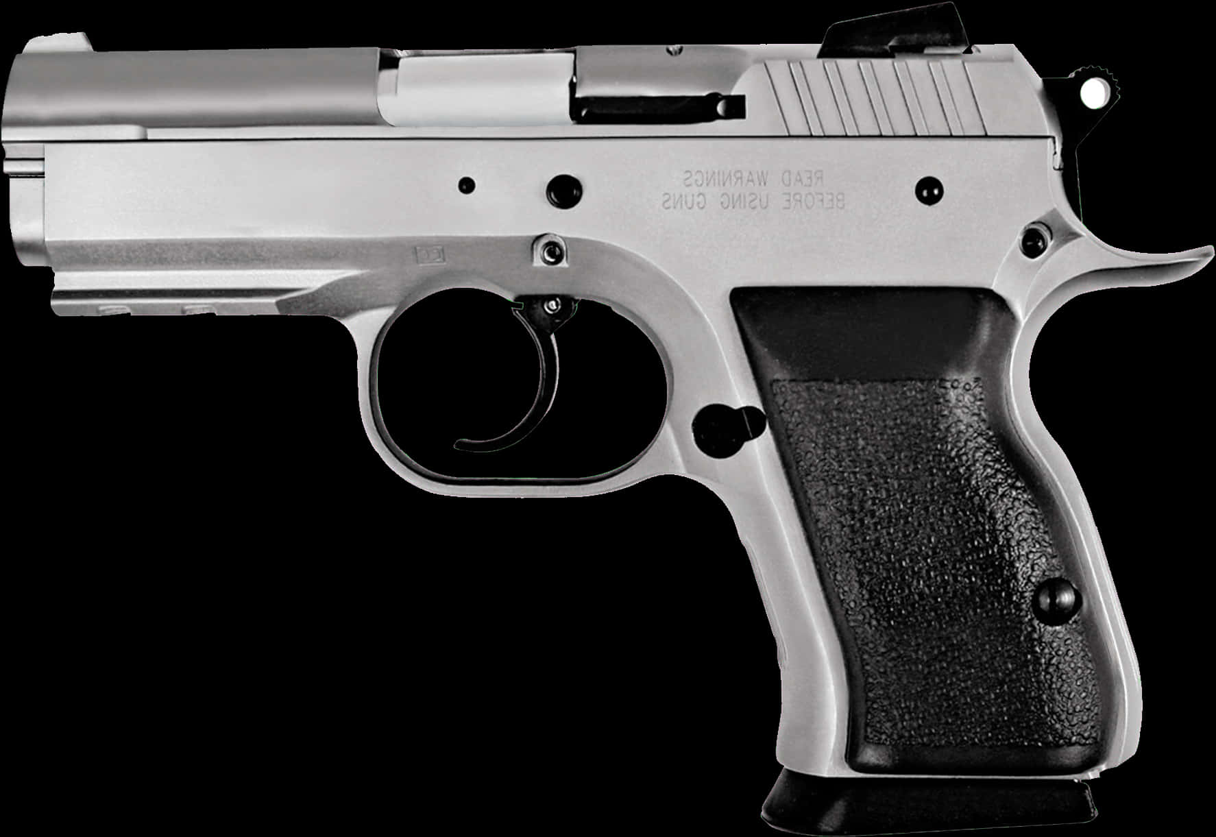 Silver Semi Automatic Pistol PNG image