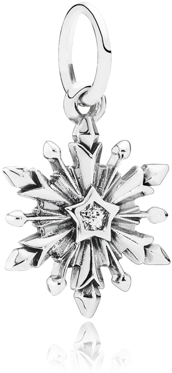 Silver Snowflake Pendant Design PNG image