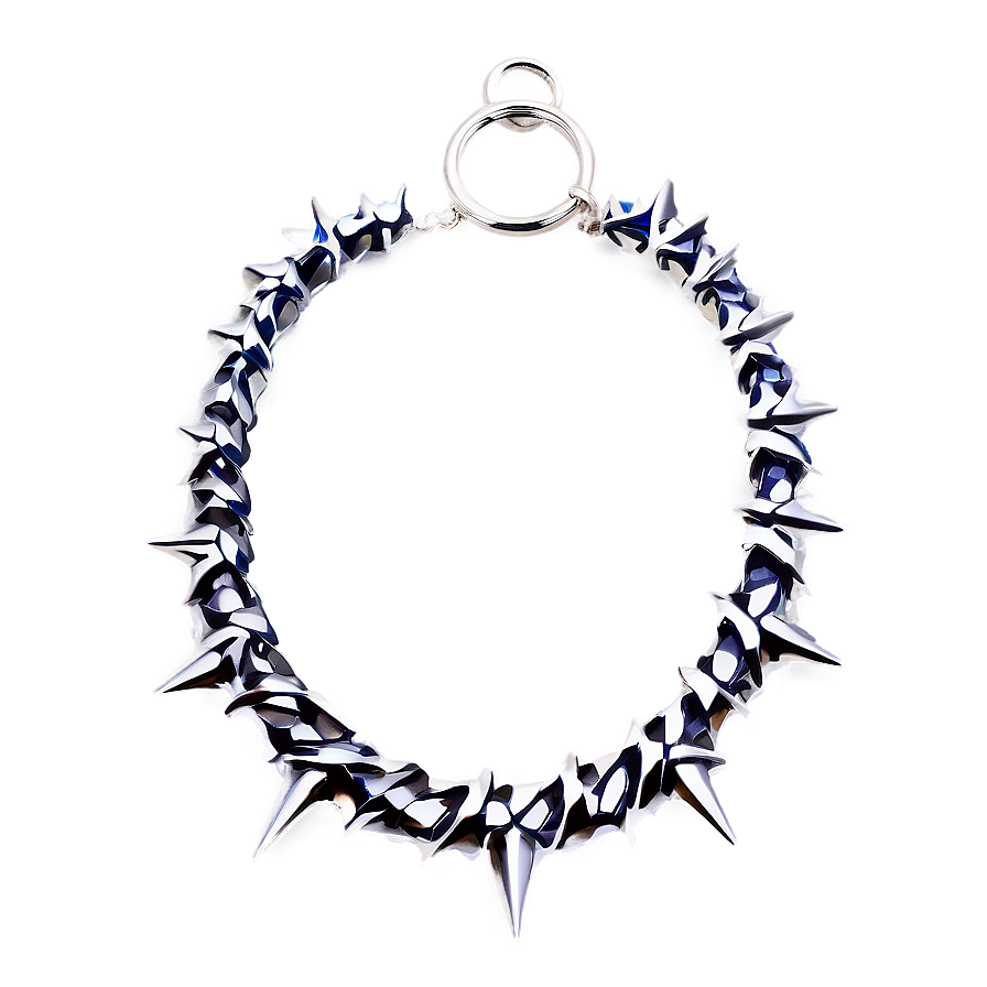 Silver Spiked Choker Accessory Png 06282024 PNG image