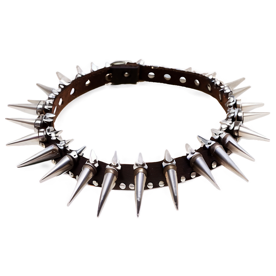 Silver Spiked Choker Accessory Png Pwp PNG image