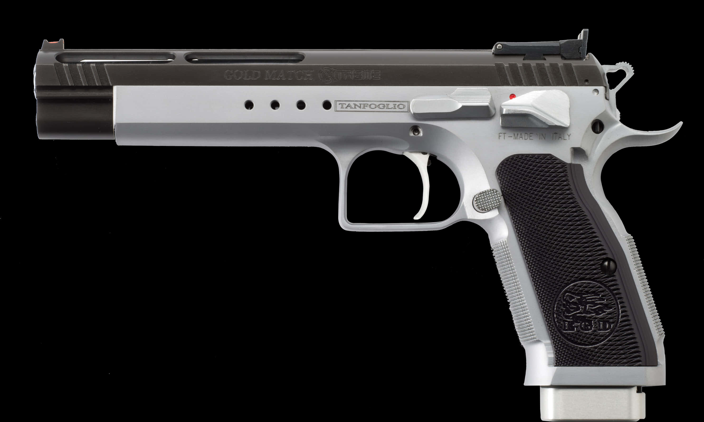 Silver Tanfoglio Pistol Profile PNG image