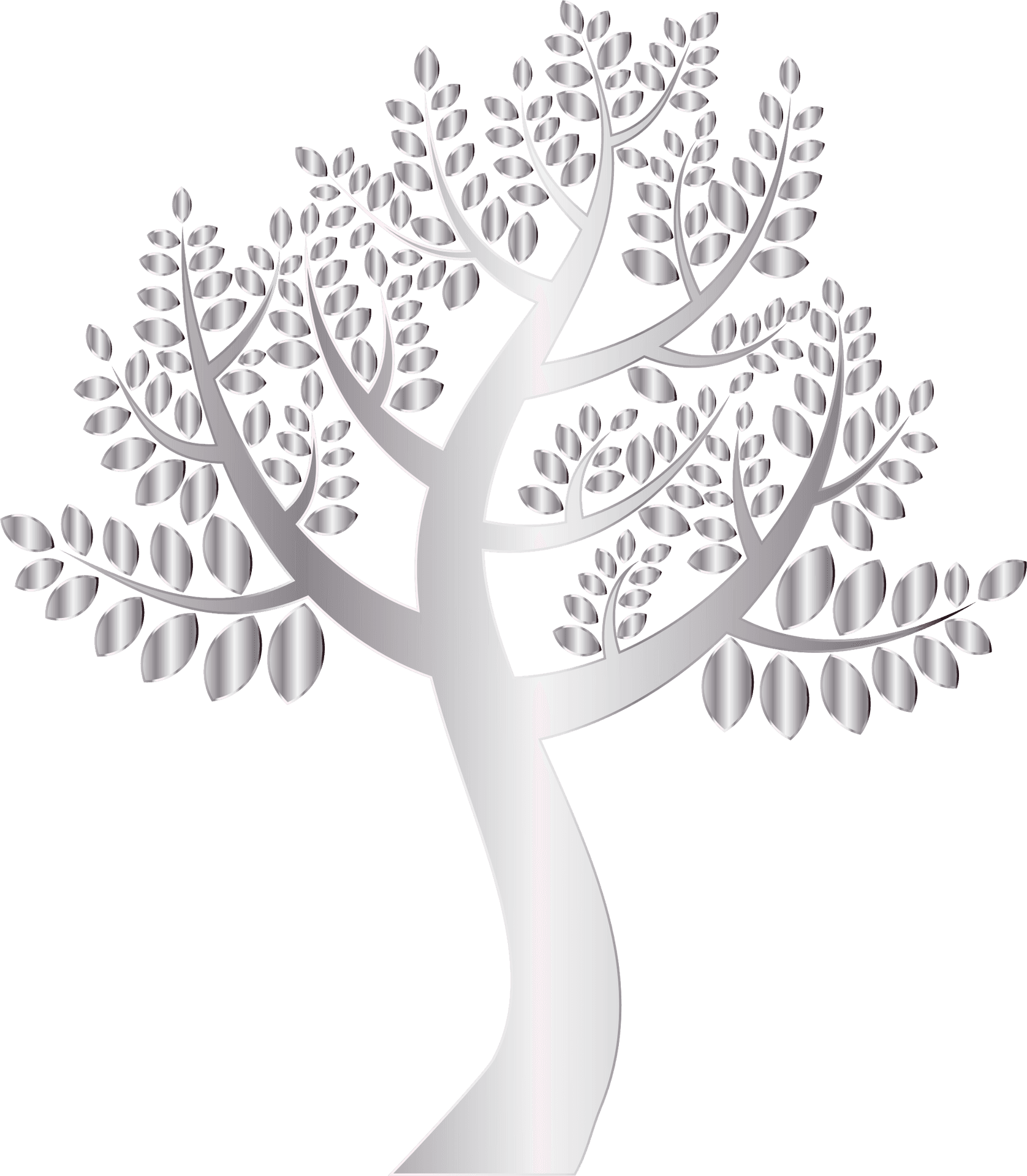 Silver Tree Graphic Simple Background PNG image