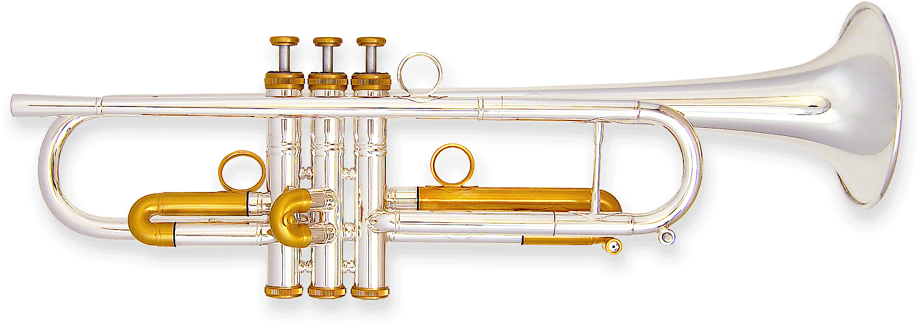 Silverand Gold Trumpet PNG image
