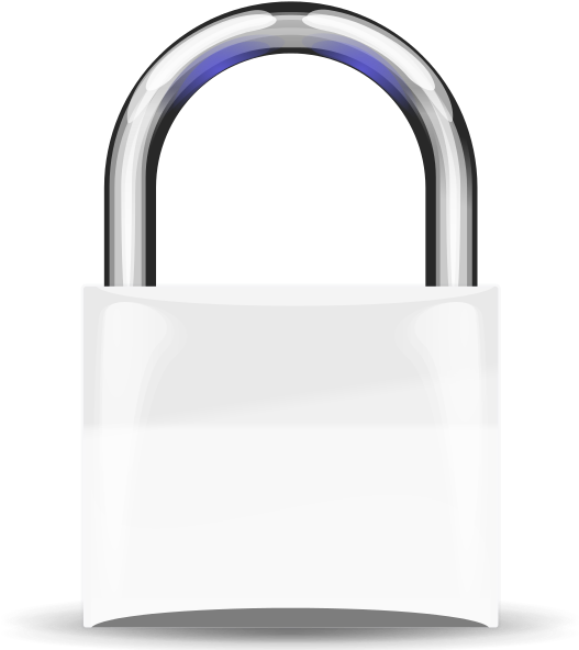 Silverand White Padlock PNG image