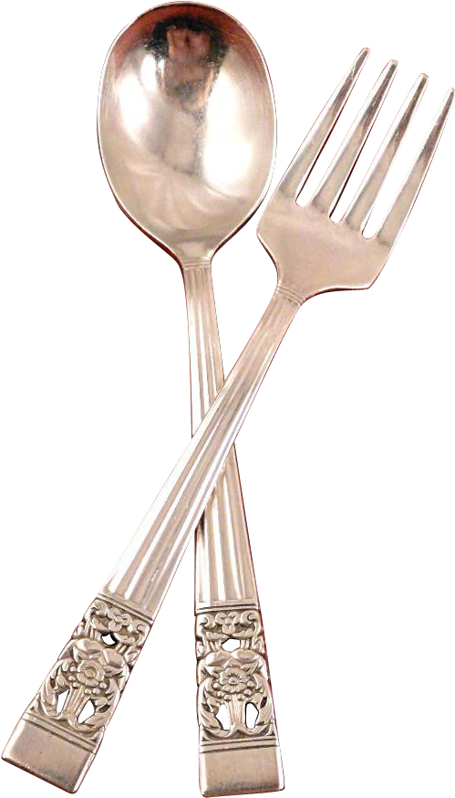 Silverware Crossed Forkand Spoon PNG image
