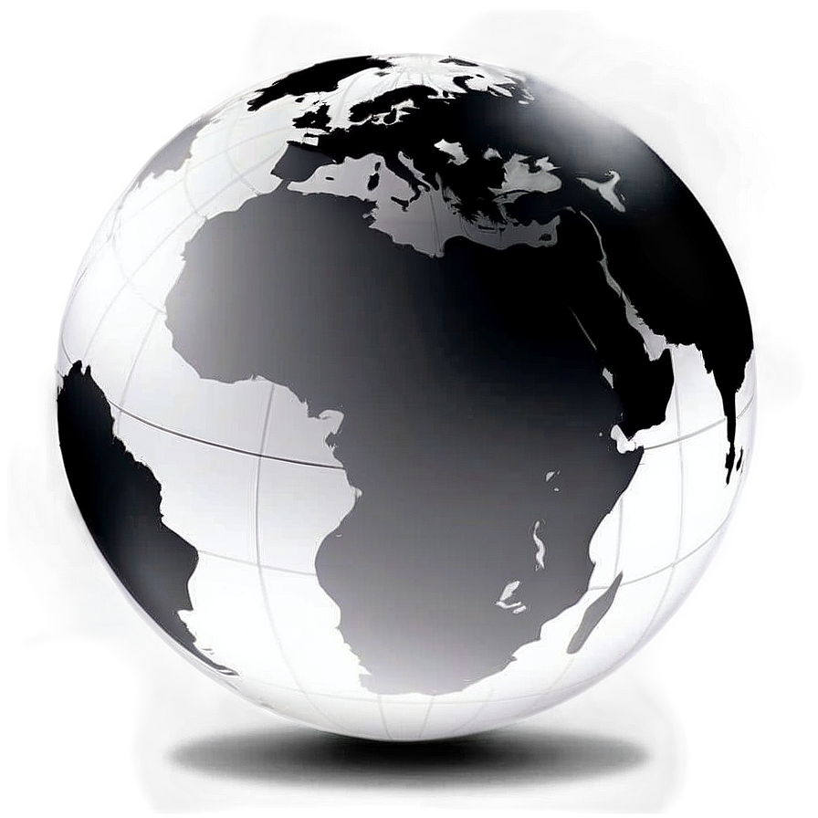 Simple Black And White Globe Graphic Png 06282024 PNG image