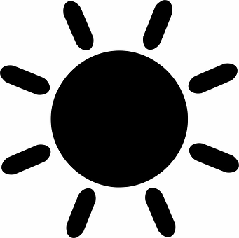 Simple Black Sun Icon PNG image