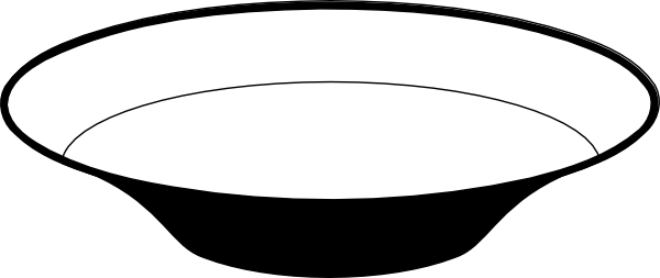 Simple Blackand White Bowl Vector PNG image