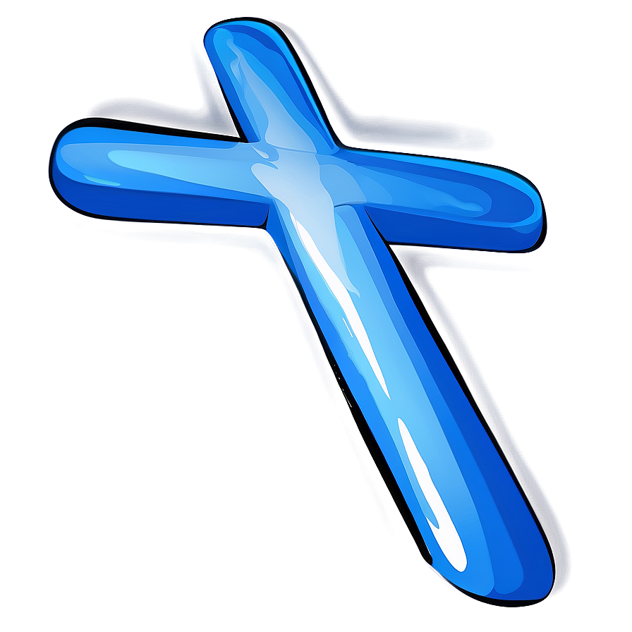 Simple Blue Cross Drawing Png 90 PNG image