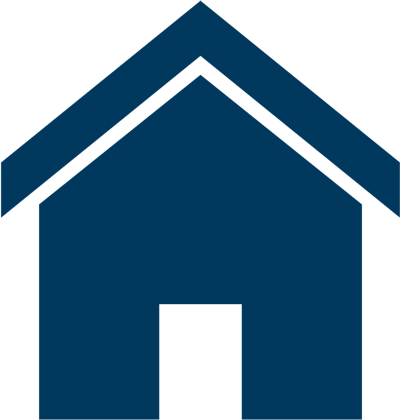 Simple Blue House Vector Graphic PNG image