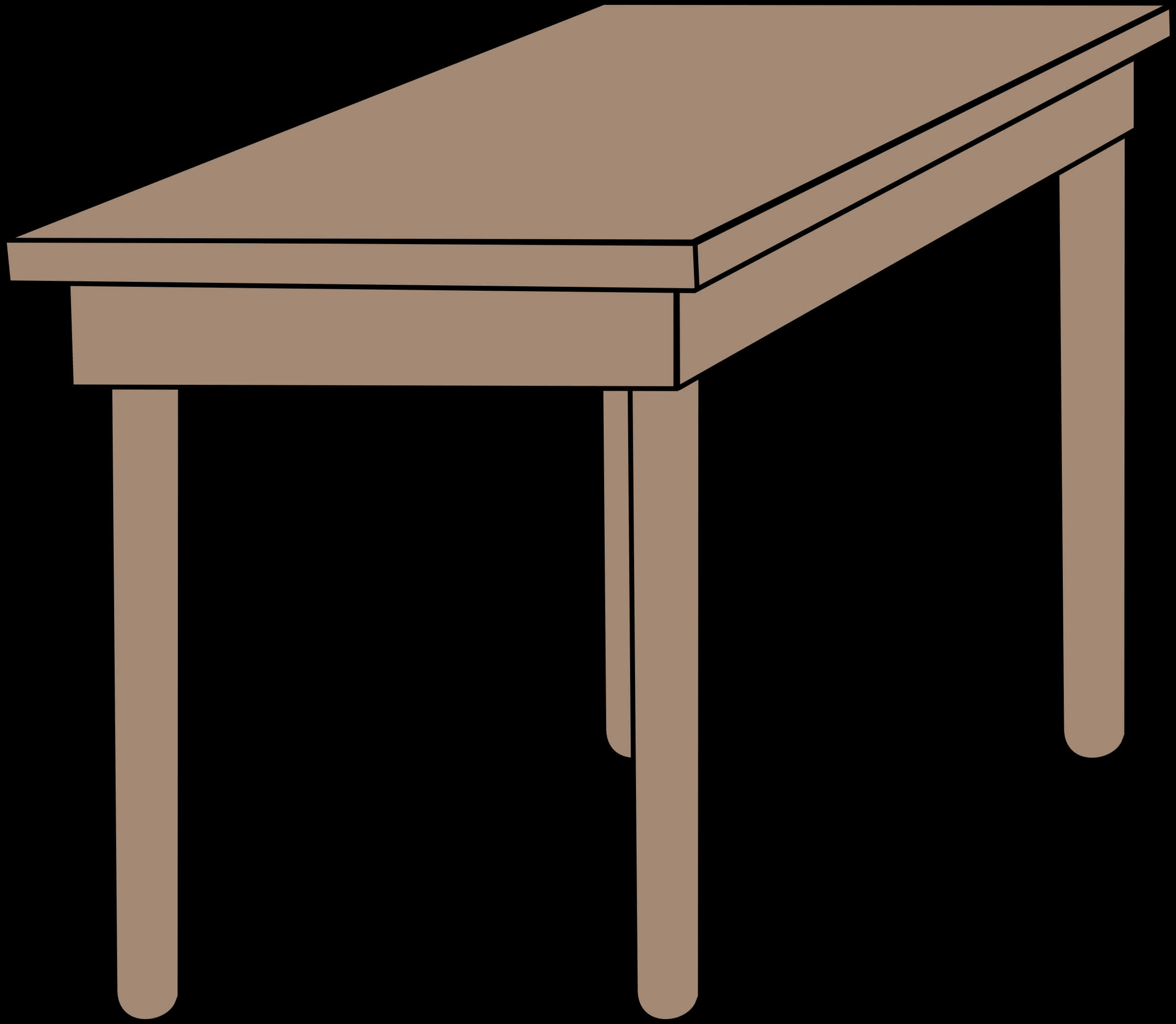 Simple Brown Desk Illustration PNG image