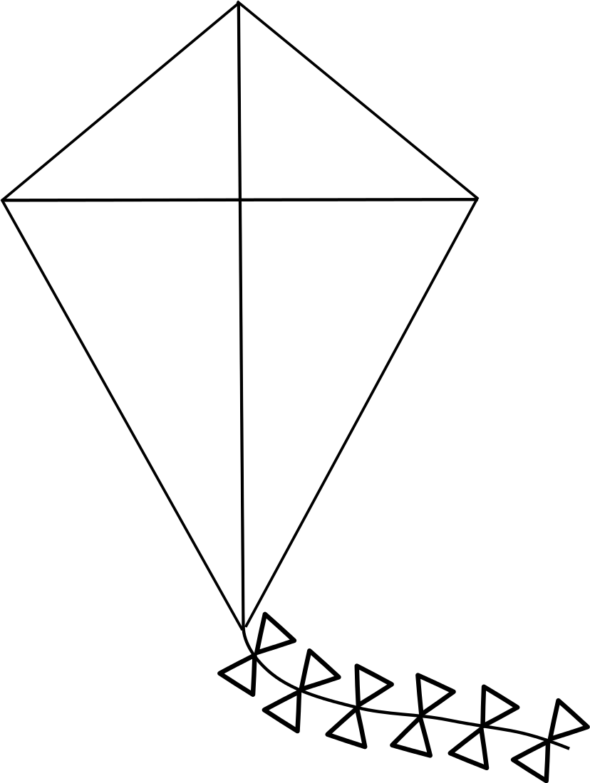 Simple Diamond Kite Illustration PNG image