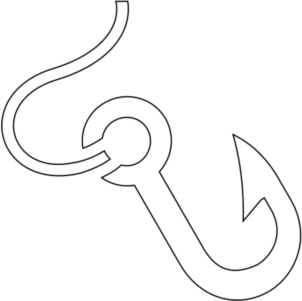 Simple Fish Hook Outline PNG image