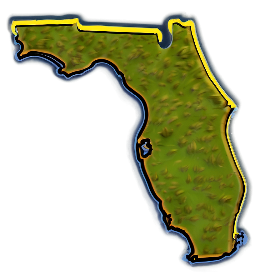 Simple Florida State Line Png 06122024 PNG image