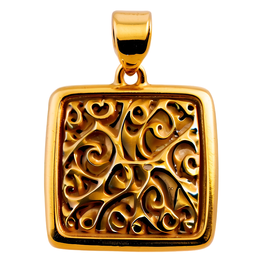 Simple Gold Square Charm Png Npr84 PNG image