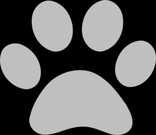 Simple Gray Paw Print PNG image
