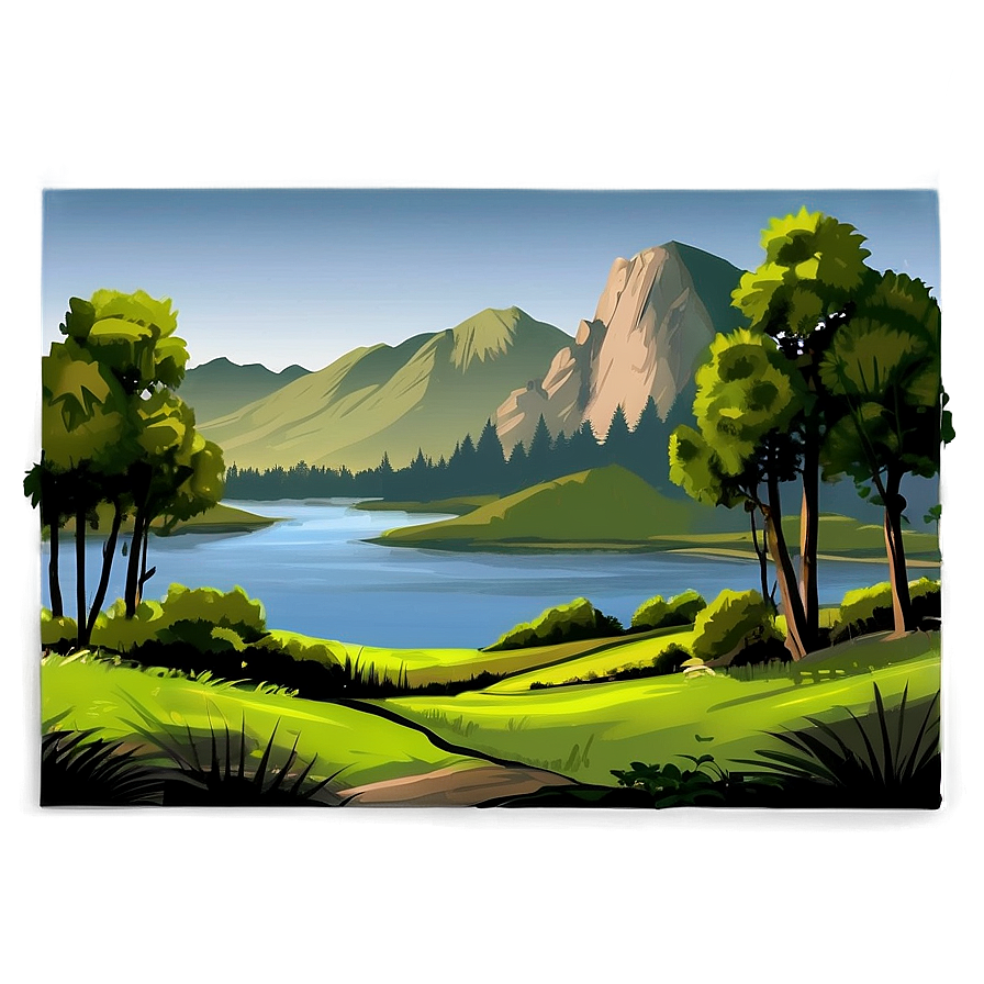 Simple Landscape Sketch Png 9 PNG image