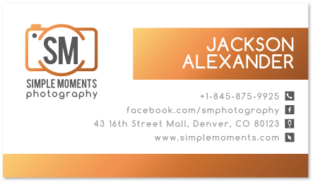 Simple Moments Photography Business Card PNG image